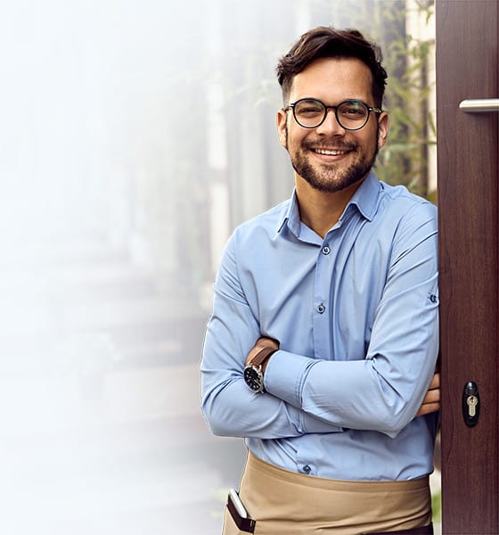 Image of a man standing in a doorway